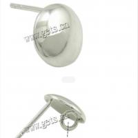 Sterling Silver Earring Stud Component, 925 Sterling Silver, Flat Round, plated Approx 1.2mm 