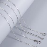 Sterling Silver Necklace Chain, 925 Sterling Silver, platinum plated & Unisex & oval chain, 1.2mm 