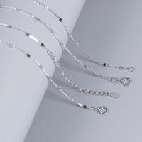 Collar de cadena de plata esterlina, Plata de ley 925, chapado en platina real, longitud diferente para la opción & unisexo, 1.8mm, Vendido por UD