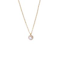 Cubic Zircon Micro Pave Sterling Silver Necklace, 925 Sterling Silver, with Opal, Round, plated, oval chain & micro pave cubic zirconia & for woman Approx 17.7 Inch 