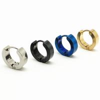 Titanium Steel Huggie Hoop Earring, Donut, plated, hand polished & Unisex 