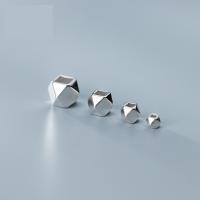 Sterling Silver Beads, 925 Sterling Silver, Polygon, polished & faceted, silver color 