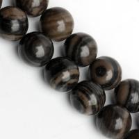 Natürliche Malachit Perlen, rund, poliert, verschiedene Größen vorhanden, schwarz, Länge:ca. 14.6 ZollInch, verkauft von Strang
