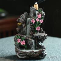 Incense Smoke Flow Backflow Holder Ceramic Incense Burner, Porcelain, plated, for home and office & durable & double-sided 