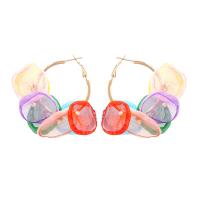 Zink Legierung Hoop Ohrringe, Zinklegierung, mit Spitze & Kunststoff Perlen, plattiert, für Frau, keine, 52x55mm, verkauft von Paar