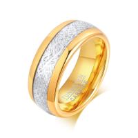 Tungsten Steel Finger Ring, gold color plated & for man, 8mm 