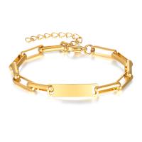 Stainless Steel Chain Bracelets, gold color plated, for woman .7-8.7 Inch 