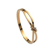 Bracelet en acier inoxydable, pour femme & avec strass, doré Vendu par PC