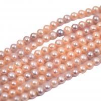Round Cultured Freshwater Pearl Beads, DIY, rose gold color, 7-8mm cm 