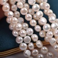 Button Cultured Freshwater Pearl Beads, DIY, white, 8-8.5mm cm 