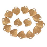 Brass Heart Pendants, plated, matte, golden 