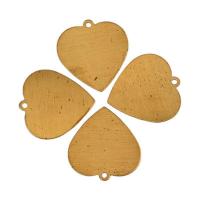 Colgantes de corazón de latón, metal, chapado, dorado, 23.8x22.6x0.5mm, Vendido por UD