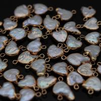 Perlas cultivadas de agua dulce Conector, con metal, Corazón, chapado en color dorado, Natural & Joyería & Bricolaje, 10*15-12*18mm, Vendido por UD
