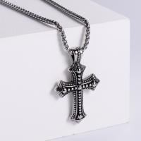 Stainless Steel Jewelry Necklace, 304 Stainless Steel, Cross, fashion jewelry & for man, original color .62 Inch 