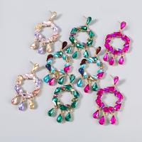 Zinc Alloy Rhinestone Drop Earring, fashion jewelry & for woman & with rhinestone 