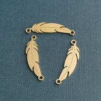 Stainless Steel Charm Connector, Feather, plated, fashion jewelry 