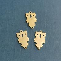 Stainless Steel Charm Connector, Owl, plated, fashion jewelry 