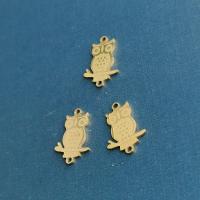 Stainless Steel Charm Connector, Owl, plated, fashion jewelry 