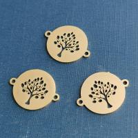 Stainless Steel Charm Connector, Tree, plated, fashion jewelry 
