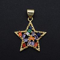 Cubic Zirconia Micro Pave Brass Pendant, plated, DIY & micro pave cubic zirconia, mixed colors 
