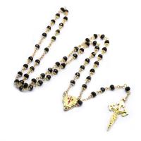 Rosary Necklace, Zinc Alloy, with Crystal, plated, Unisex & enamel, mixed colors - - cm 