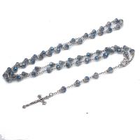 Rosary Necklace, Zinc Alloy, with Crystal, Unisex, mixed colors, 42*23mm-12*20mm-6*8mm cm 