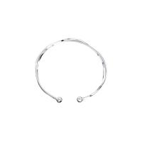 925 Sterling Silver Cuff Bangle, plated, adjustable & for woman 1.61mm 