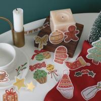 Adhesivo+Sticker Pegatina de pared de Navidad, con Papel, Impresión, diferentes patrones para la opción, 90x135mm, 40PCs/Set, Vendido por Set