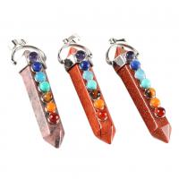 Gemstone Zinc Alloy Pendants, with Gemstone, platinum color plated & for woman 