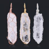 Pendentifs quartz naturel, alliage de zinc, avec quartz clair, Placage, pour femme, plus de couleurs à choisir Vendu par PC