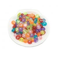 Acrylic Alphabet Beads, Round, DIY & with letter pattern & enamel, multi-colored Approx 