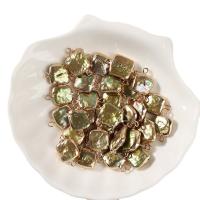 Perlas cultivadas de agua dulce Conector, con metal, Cuadrado, color mixto, 10-11mmx18-19mm, Vendido por UD