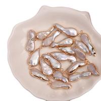 Colgante de cobre con perla cultivada de agua dulce  , Perlas cultivadas de agua dulce, con metal, Pepitas, color mixto, 10x20-30mm, Vendido por UD