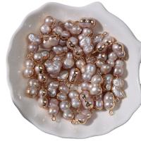 Colgante de cobre con perla cultivada de agua dulce  , Perlas cultivadas de agua dulce, con metal, Maní, color mixto, 8-9mmx20mm, Vendido por UD