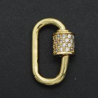 Brass Screw Clasp, plated, DIY & micro pave cubic zirconia 