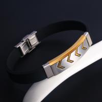 Bracelet en acier inoxydable Silicone, avec caoutchouc, unisexe, plus de couleurs à choisir Vendu par PC