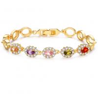 Cubic Zirconia Micro Pave Brass Bracelet, micro pave cubic zirconia & for woman 