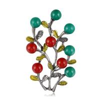 Bijoux broche en Zinc alliage , alliage de zinc, avec résine, arbre, vernis au four, pour femme, couleurs mélangées Vendu par PC