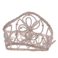 Braut Diademe, Kunststoff Perlen, Krone, für Frau, weiß, 180x110mm, verkauft von PC