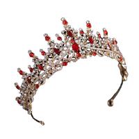 Bridal Tiaras, Zinc Alloy, Crown, plated, for woman & with rhinestone, mixed colors 