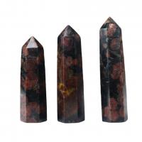 Natural Stone Quartz Points, black and red, 7-9cm 