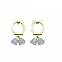 Crystal Drop Earring, Zinc Alloy, with Crystal, gold color plated, for woman 