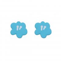 Zinc Alloy Stud Earring, Flower, stoving varnish & for woman, blue 