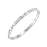 Stainless Steel Bangle, plated, fashion jewelry & micro pave cubic zirconia & for woman 