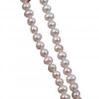 Perlas Patata Freshwater, Perlas cultivadas de agua dulce, Óvalo, Bricolaje, Blanco, 4-5mm, longitud:38 cm, Vendido por Sarta