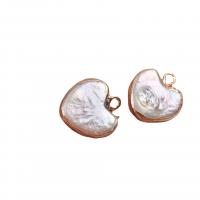 Colgante de cobre con perla cultivada de agua dulce  , Perlas cultivadas de agua dulce, con metal, Corazón, color mixto, 14mm, Vendido por UD