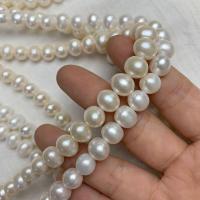 Round Cultured Freshwater Pearl Beads, DIY, white, 9-10mm cm 