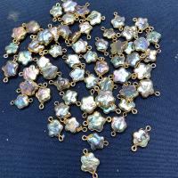 Perlas cultivadas de agua dulce Conector, con metal, Flor, multicolor, 12-14mmx20mm, Vendido por UD