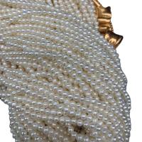 Круглые бусины из искусственного пресноводного жемчуга, Пресноводные жемчуги, Круглая, DIY, белый, 3-3.5mm, длина:38 см, продается Strand