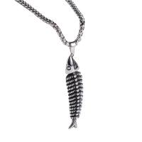 304 Stainless Steel Necklace, Fish Bone, fashion jewelry & Unisex, original color .62 Inch 